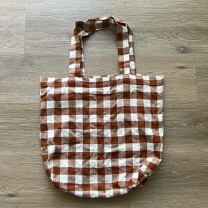 Heather Taylor Home brown gingham tote bag